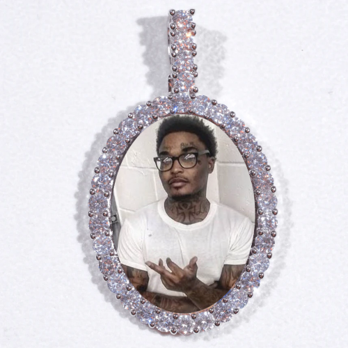 Large 3D Oval Custom Picture Pendant
