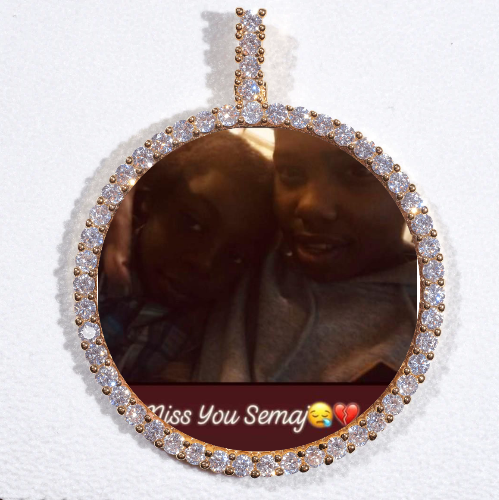 LARGE 3D CIRCLE CUSTOM PICTURE PENDANT