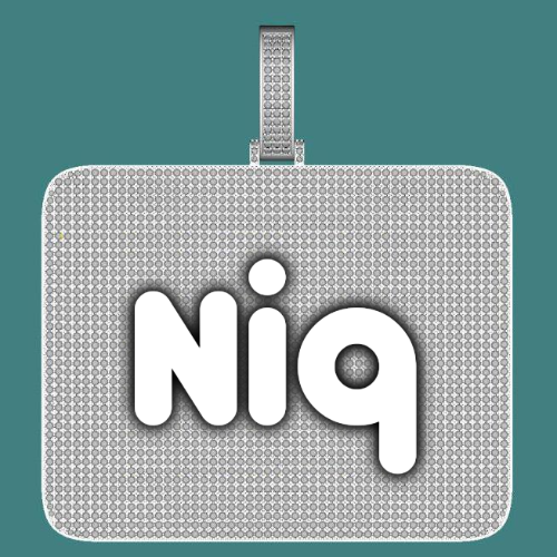 CUSTOM LETTER NECKLACE 3D BIG SQUARE