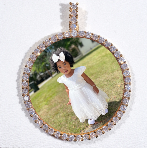 LARGE 3D CIRCLE CUSTOM PICTURE PENDANT