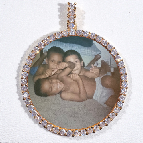 LARGE 3D CIRCLE CUSTOM PICTURE PENDANT