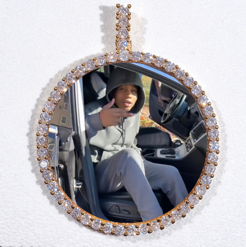 LARGE 3D CIRCLE CUSTOM PICTURE PENDANT