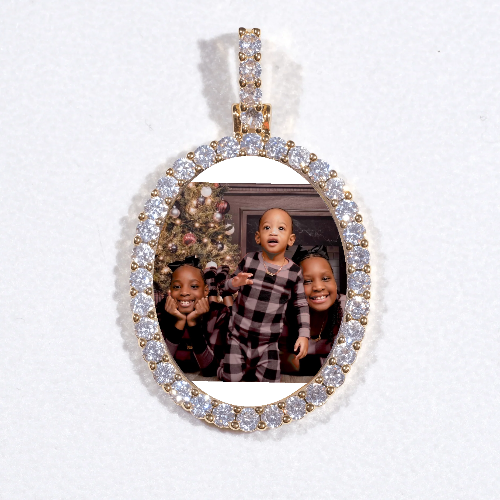 3D Oval Custom Picture Pendant