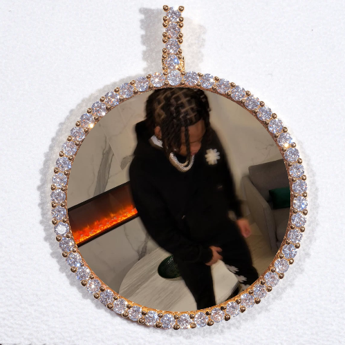 LARGE 3D CIRCLE CUSTOM PICTURE PENDANT
