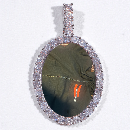 Large 3D Oval Custom Picture Pendant