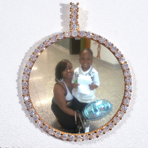 LARGE 3D CIRCLE CUSTOM PICTURE PENDANT