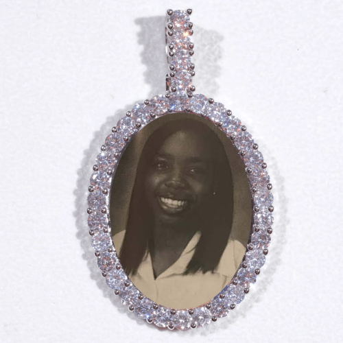 Large 3D Oval Custom Picture Pendant