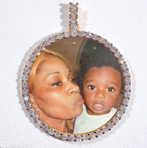 LARGE 3D CIRCLE CUSTOM PICTURE PENDANT