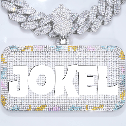 CUSTOM LETTER NECKLACE 3D COLORFUL SQUARE