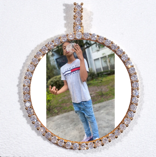 LARGE 3D CIRCLE CUSTOM PICTURE PENDANT