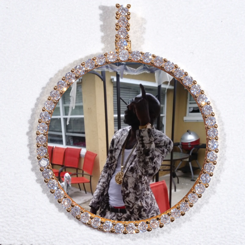 LARGE 3D CIRCLE CUSTOM PICTURE PENDANT