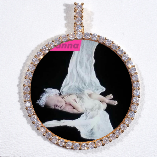LARGE 3D CIRCLE CUSTOM PICTURE PENDANT