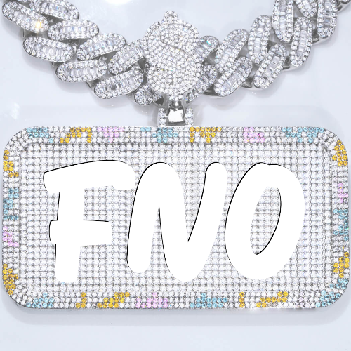 CUSTOM LETTER NECKLACE 3D COLORFUL SQUARE
