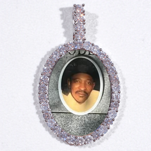 Large 3D Oval Custom Picture Pendant