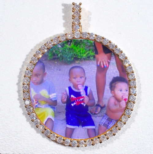 LARGE 3D CIRCLE CUSTOM PICTURE PENDANT