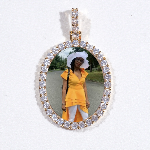 3D Oval Custom Picture Pendant