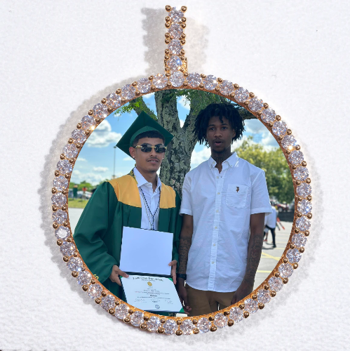 LARGE 3D CIRCLE CUSTOM PICTURE PENDANT