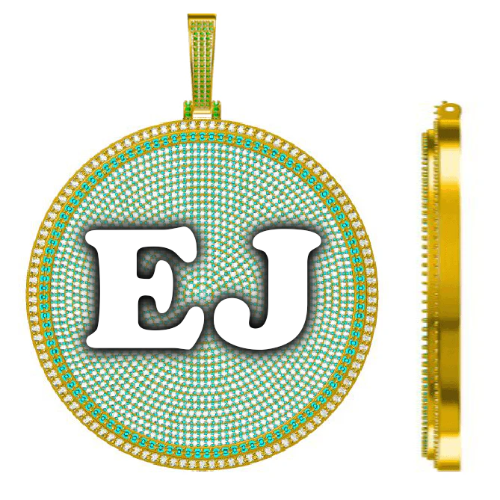 CUSTOM LETTER NECKLACE 3D BIG DISC