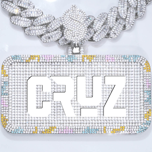 CUSTOM LETTER NECKLACE 3D COLORFUL SQUARE