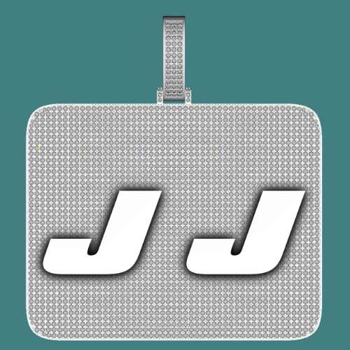 CUSTOM LETTER NECKLACE 3D BIG SQUARE