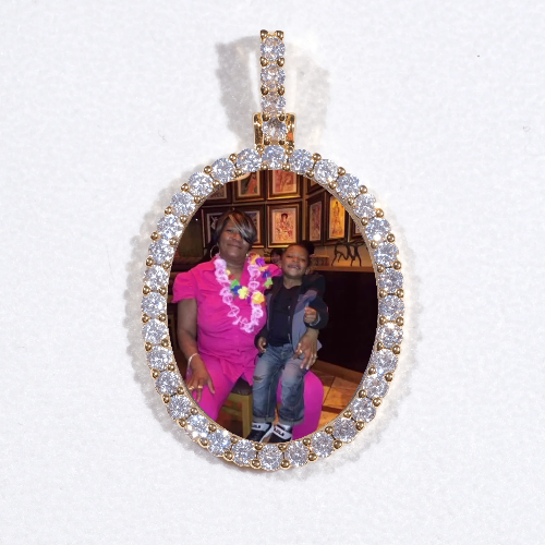 3D Oval Custom Picture Pendant