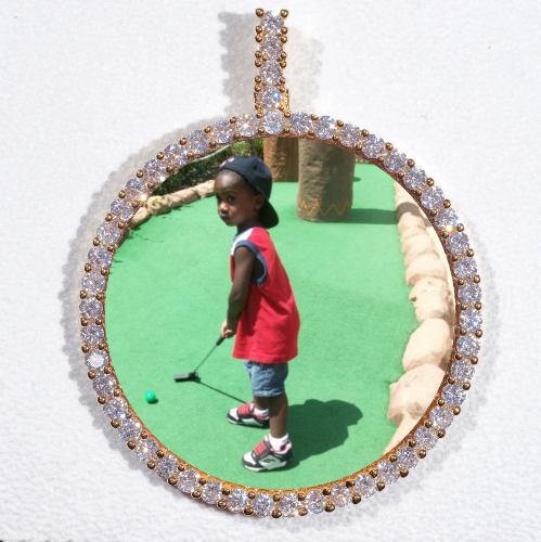 LARGE 3D CIRCLE CUSTOM PICTURE PENDANT