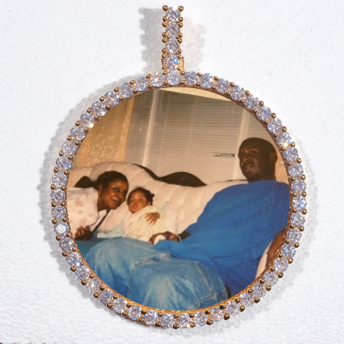LARGE 3D CIRCLE CUSTOM PICTURE PENDANT