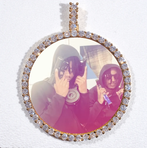 LARGE 3D CIRCLE CUSTOM PICTURE PENDANT