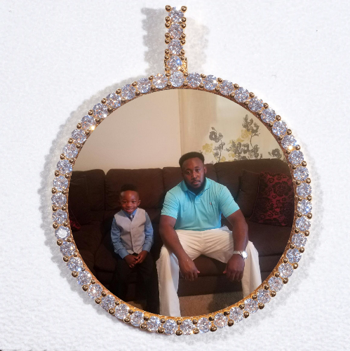LARGE 3D CIRCLE CUSTOM PICTURE PENDANT