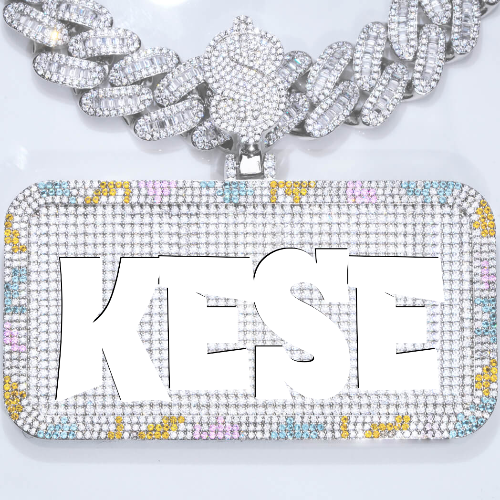 CUSTOM LETTER NECKLACE 3D COLORFUL SQUARE