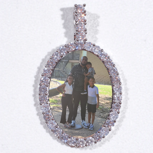 Large 3D Oval Custom Picture Pendant