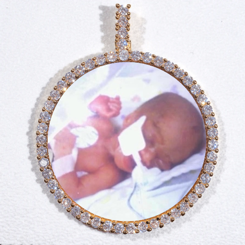 LARGE 3D CIRCLE CUSTOM PICTURE PENDANT