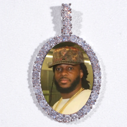 Large 3D Oval Custom Picture Pendant
