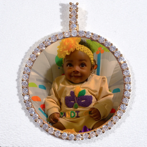 LARGE 3D CIRCLE CUSTOM PICTURE PENDANT