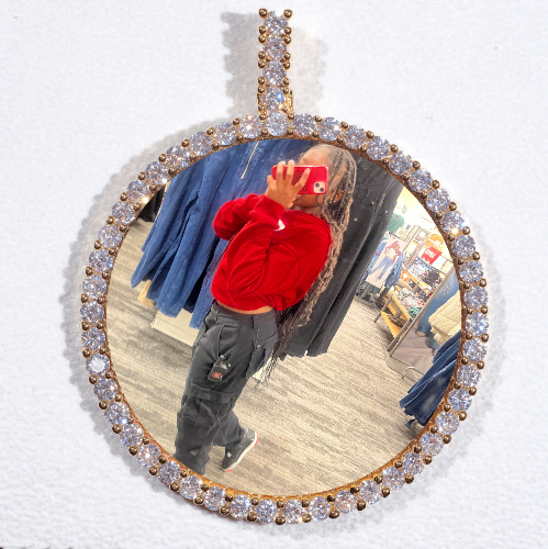 LARGE 3D CIRCLE CUSTOM PICTURE PENDANT