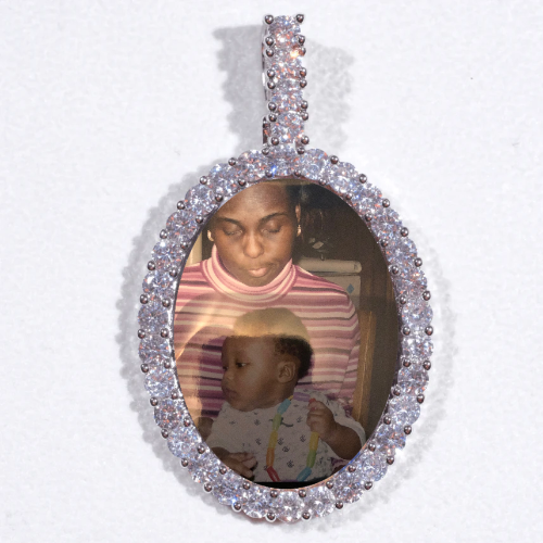 Large 3D Oval Custom Picture Pendant
