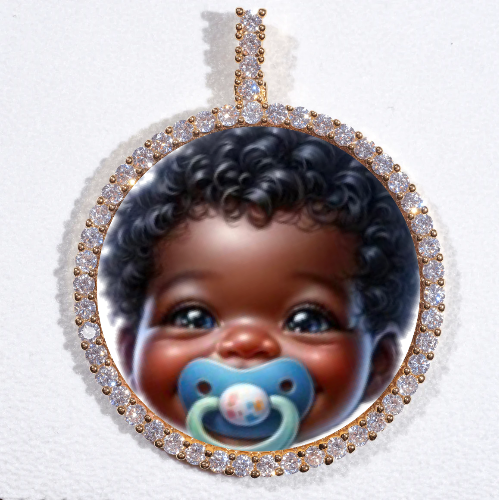 LARGE 3D CIRCLE CUSTOM PICTURE PENDANT