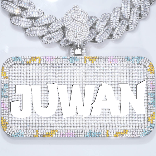 CUSTOM LETTER NECKLACE 3D COLORFUL SQUARE