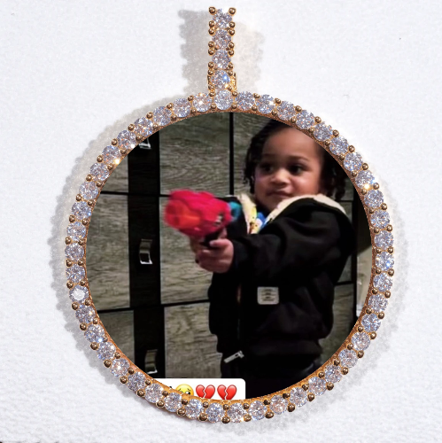 LARGE 3D CIRCLE CUSTOM PICTURE PENDANT