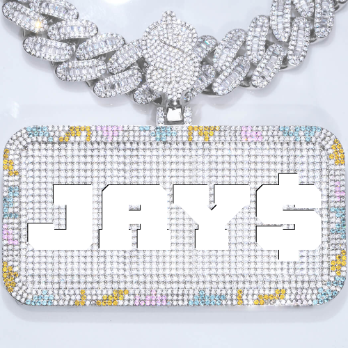 CUSTOM LETTER NECKLACE 3D COLORFUL SQUARE