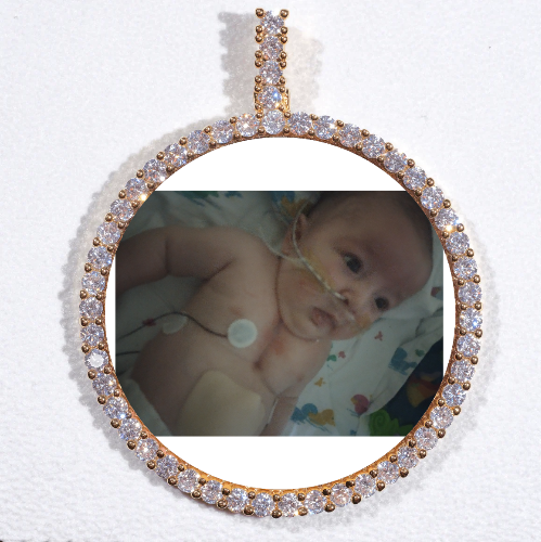 LARGE 3D CIRCLE CUSTOM PICTURE PENDANT