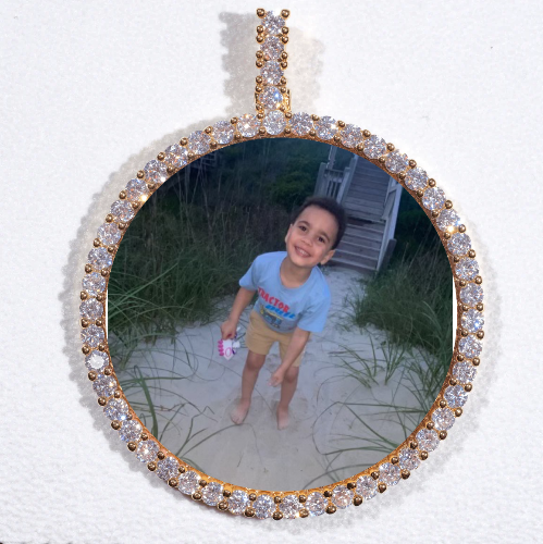 LARGE 3D CIRCLE CUSTOM PICTURE PENDANT
