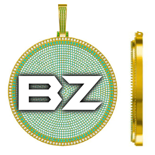 CUSTOM LETTER NECKLACE 3D BIG DISC