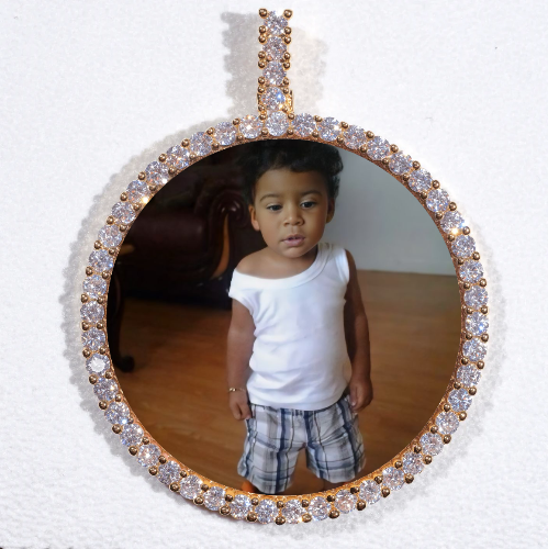 LARGE 3D CIRCLE CUSTOM PICTURE PENDANT