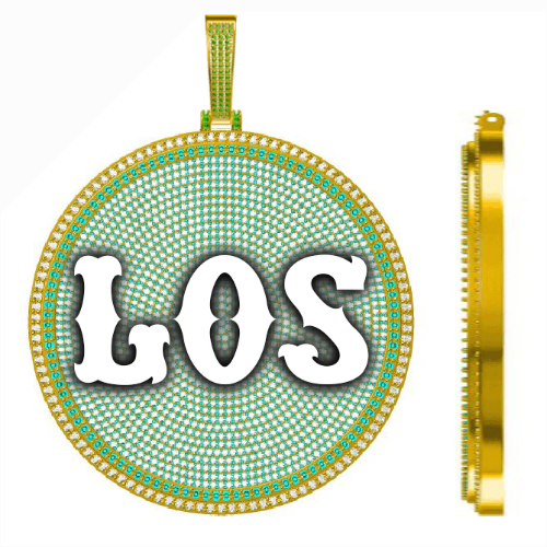 CUSTOM LETTER NECKLACE 3D BIG DISC