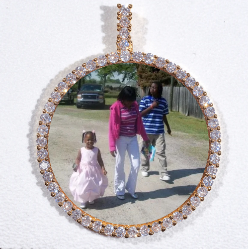 LARGE 3D CIRCLE CUSTOM PICTURE PENDANT
