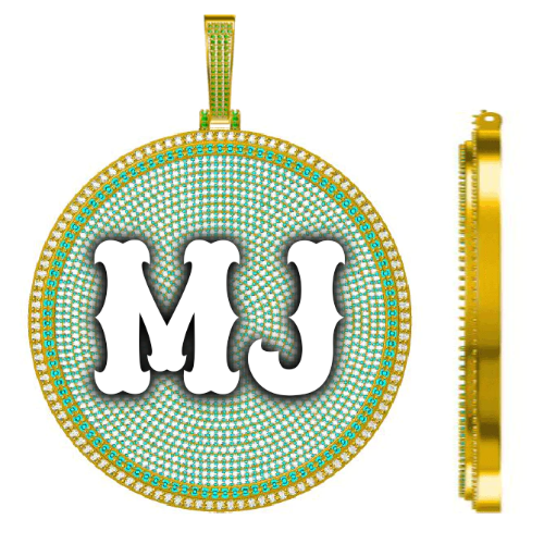 CUSTOM LETTER NECKLACE 3D BIG DISC