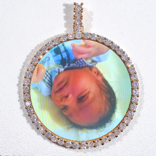 LARGE 3D CIRCLE CUSTOM PICTURE PENDANT