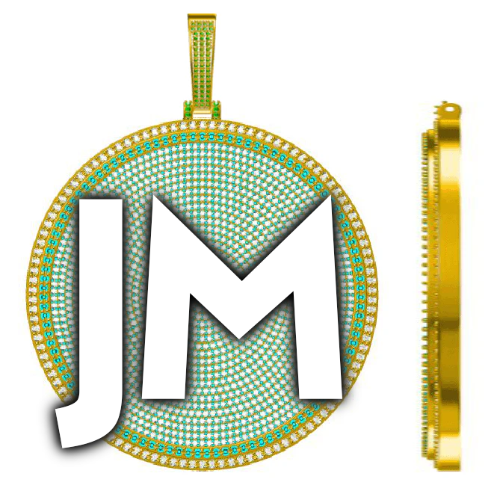 CUSTOM LETTER NECKLACE 3D BIG DISC