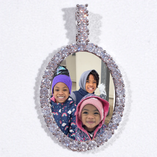 Large 3D Oval Custom Picture Pendant
